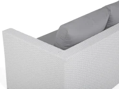 Lounge Set Rattan Weis 8-Sitzer Modular Auflagen Grau Xxl