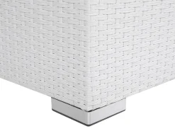 Lounge Set Rattan Weis 8-Sitzer Modular Auflagen Grau Xxl