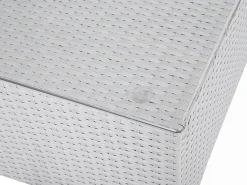 Lounge Set Rattan Weis 8-Sitzer Modular Auflagen Grau Xxl