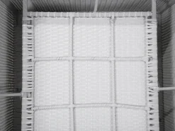 Lounge Set Rattan Weis 8-Sitzer Modular Auflagen Grau Xxl