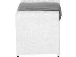 Lounge Set Rattan Weis 6-Sitzer Auflagen Grau Roma