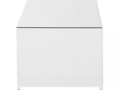 Lounge Set Rattan Weis 6-Sitzer Auflagen Grau Roma