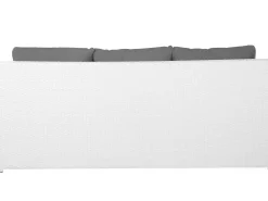 Lounge Set Rattan Weis 6-Sitzer Auflagen Grau Roma