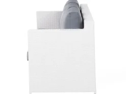 Lounge Set Rattan Weis 6-Sitzer Auflagen Grau Roma