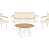 Lounge Set Stahl Weis 4-Sitzer Auflagen Beige Montesilvano