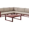Lounge Set Zertifiziertes Holz Mahagonibraun 5-Sitzer Modular Auflagen Taupe Timor Ii