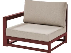 Lounge Set Zertifiziertes Holz Mahagonibraun 5-Sitzer Modular Auflagen Taupe Timor Ii