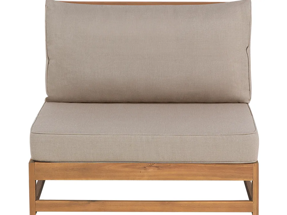 Lounge Set Zertifiziertes Holz Hellbraun 4-Sitzer Modular Auflagen Taupe Timor