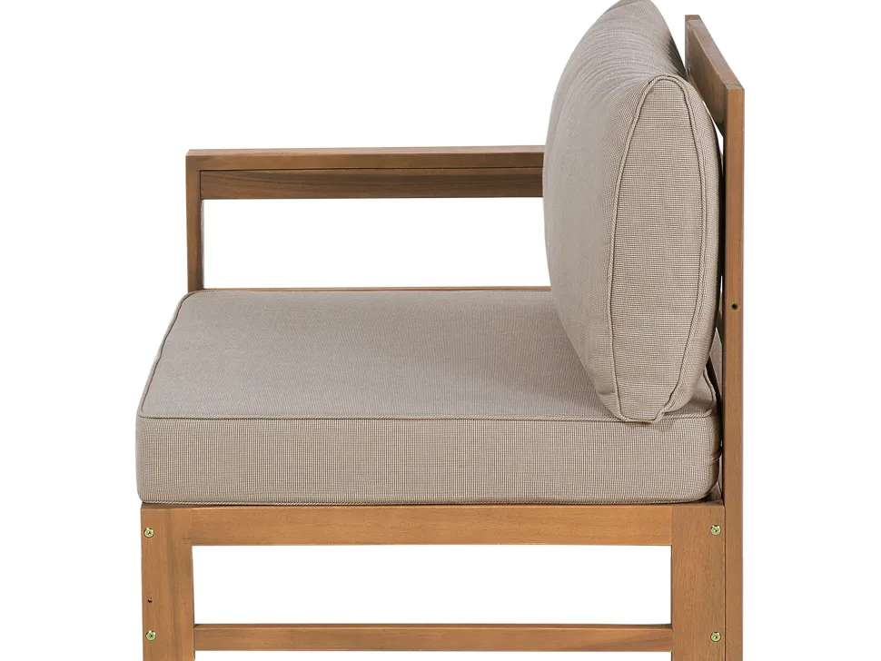 Lounge Set Zertifiziertes Holz Hellbraun 4-Sitzer Modular Auflagen Taupe Timor