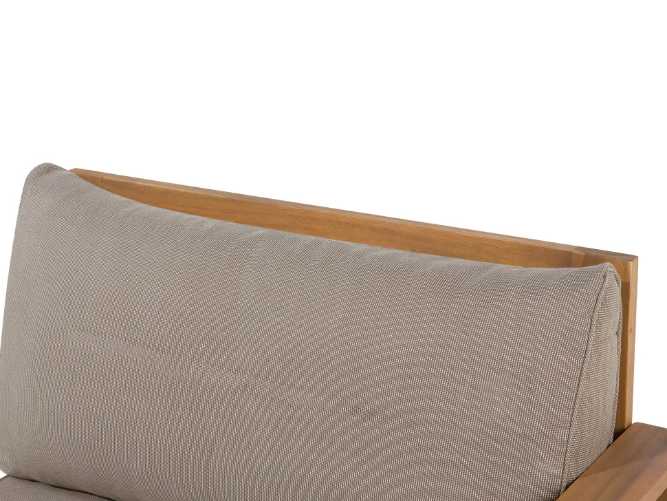 Lounge Set Zertifiziertes Holz Hellbraun 4-Sitzer Modular Auflagen Taupe Timor