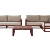 Lounge Set Zertifiziertes Holz Mahagonibraun 4-Sitzer Modular Auflagen Taupe Timor Ii