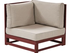 Lounge Set Zertifiziertes Holz Mahagonibraun 4-Sitzer Modular Auflagen Taupe Timor Ii