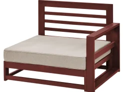 Lounge Set Zertifiziertes Holz Mahagonibraun 4-Sitzer Modular Auflagen Taupe Timor Ii