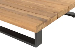 Lounge Set Zertifiziertes Akazienholz 5-Sitzer Hellbraun Auflagen Grau Mykonos