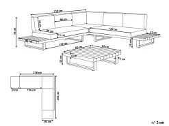 Lounge Set Zertifiziertes Akazienholz 5-Sitzer Hellbraun Auflagen Grau Mykonos