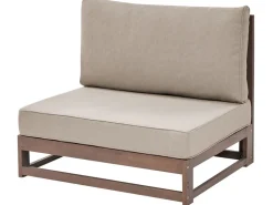Lounge Set Zertifiziertes Holz Dunkelbraun 4-Sitzer Linksseitig Modular Auflagen Taupe Timor Ii
