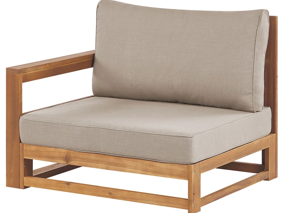 Lounge Set Zertifiziertes Holz Hellbraun 4-Sitzer Linksseitig Modular Auflagen Taupe Timor Ii