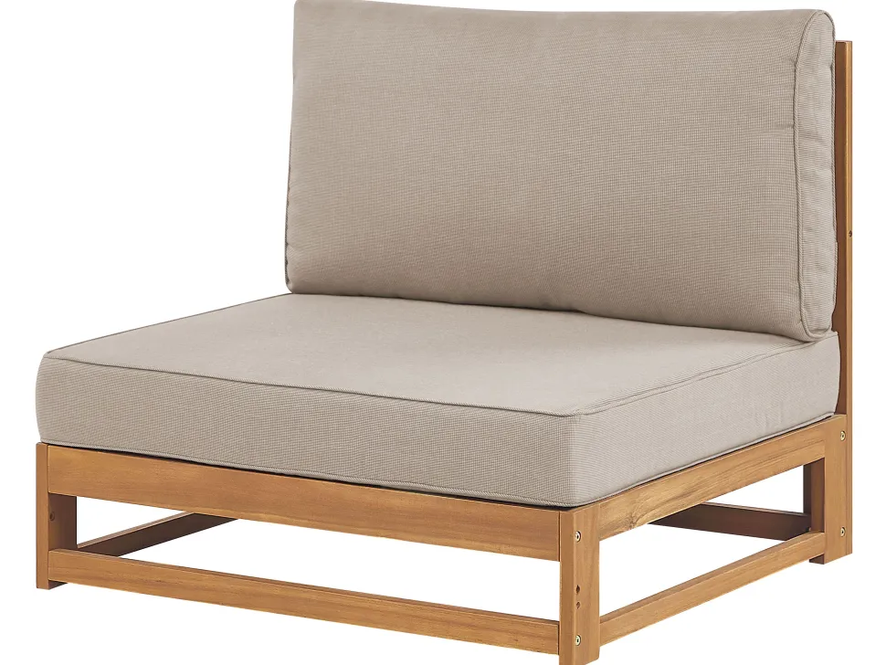 Lounge Set Zertifiziertes Holz Hellbraun 4-Sitzer Linksseitig Modular Auflagen Taupe Timor Ii