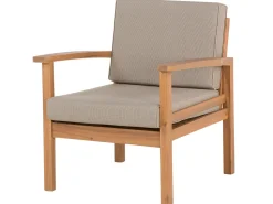 Lounge Set Zertifiziertes Holz Hellbraun 4-Sitzer Auflagen Taupe Manila