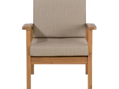 Lounge Set Zertifiziertes Holz Hellbraun 4-Sitzer Auflagen Taupe Manila