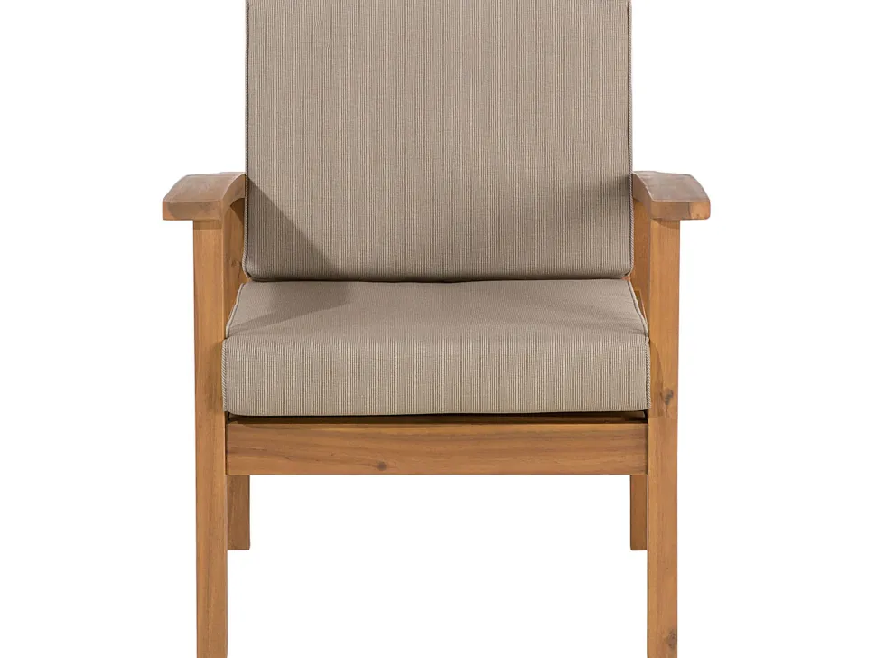 Lounge Set Zertifiziertes Holz Hellbraun 4-Sitzer Auflagen Taupe Manila