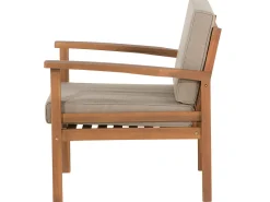 Lounge Set Zertifiziertes Holz Hellbraun 4-Sitzer Auflagen Taupe Manila