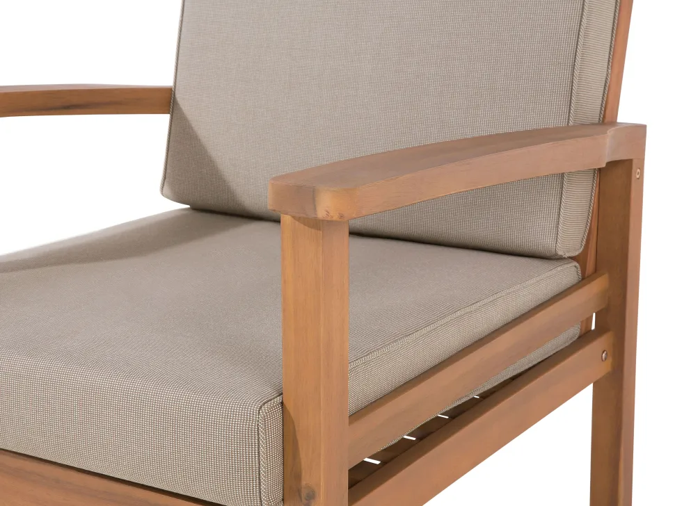 Lounge Set Zertifiziertes Holz Hellbraun 4-Sitzer Auflagen Taupe Manila