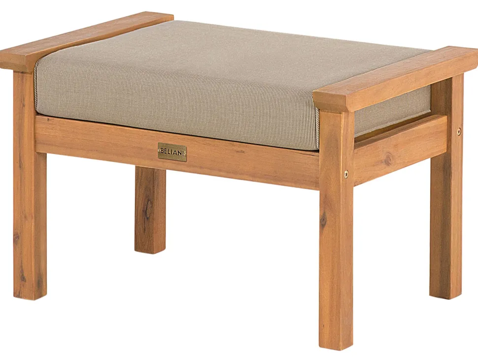 Lounge Set Zertifiziertes Holz Hellbraun 4-Sitzer Auflagen Taupe Manila