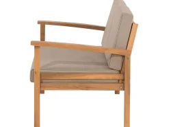 Lounge Set Zertifiziertes Holz Hellbraun 4-Sitzer Auflagen Taupe Manila