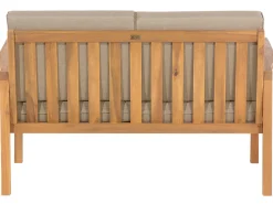 Lounge Set Zertifiziertes Holz Hellbraun 4-Sitzer Auflagen Taupe Manila
