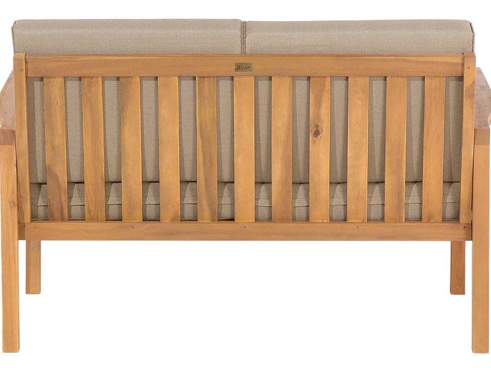 Lounge Set Zertifiziertes Holz Hellbraun 4-Sitzer Auflagen Taupe Manila