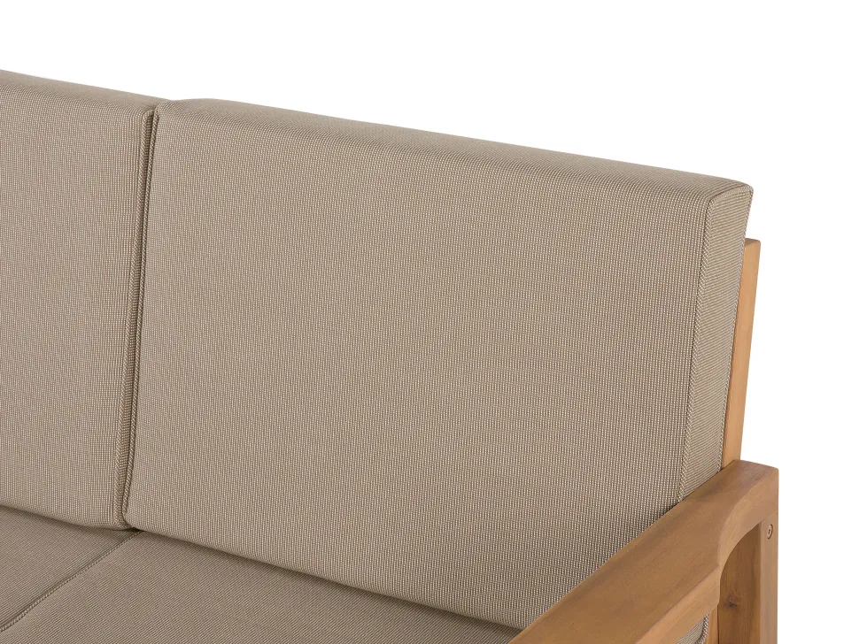 Lounge Set Zertifiziertes Holz Hellbraun 4-Sitzer Auflagen Taupe Manila