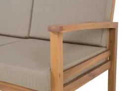 Lounge Set Zertifiziertes Holz Hellbraun 4-Sitzer Auflagen Taupe Manila