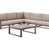 Lounge Set Zertifiziertes Holz Dunkelbraun 5-Sitzer Modular Auflagen Taupe Timor Ii