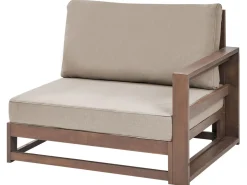 Lounge Set Zertifiziertes Holz Dunkelbraun 5-Sitzer Modular Auflagen Taupe Timor Ii