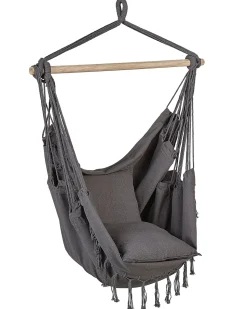 Makramee Hangesessel Mit Kissen Baumwolle Grau Bonea