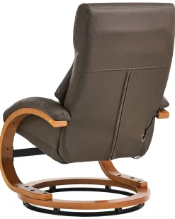 Massagesessel Braun Kunstleder Heizfunktion Mit Fushocker Force