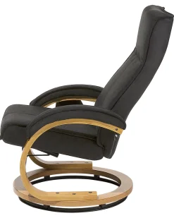 Massagesessel Schwarz Heizfunktion Mit Fushocker Hero