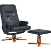 Massagesessel Schwarz Kunstleder Heizfunktion Mit Fushocker Relaxpro