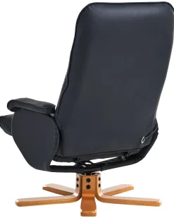 Massagesessel Schwarz Kunstleder Heizfunktion Mit Fushocker Relaxpro