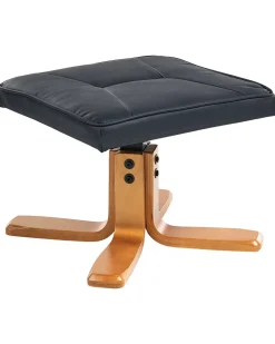 Massagesessel Schwarz Kunstleder Heizfunktion Mit Fushocker Relaxpro