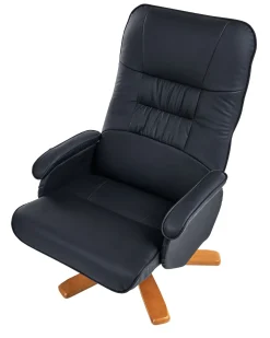 Massagesessel Schwarz Kunstleder Heizfunktion Mit Fushocker Relaxpro