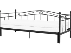 Metallbett Ausziehbar Schwarz Lattenrost 90 X 200 Cm Tulle