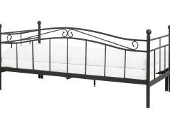 Metallbett Ausziehbar Schwarz Lattenrost 80 X 200 Cm Tulle