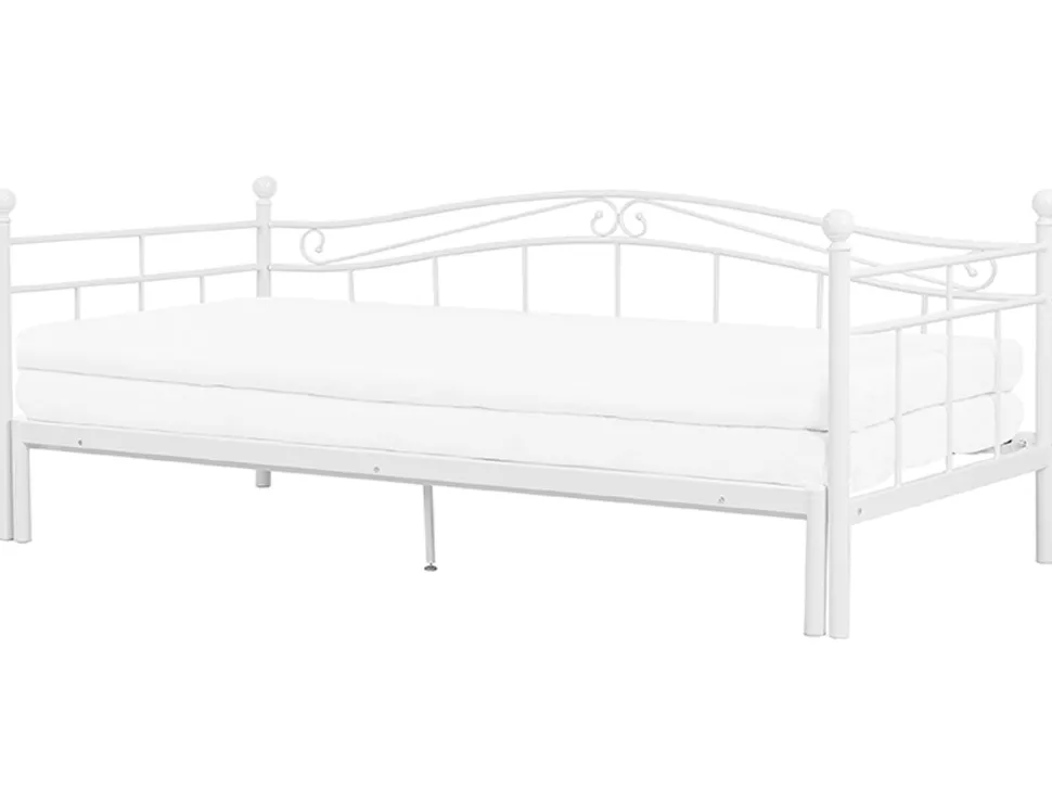 Metallbett Ausziehbar Weis Lattenrost 80 X 200 Cm Tulle