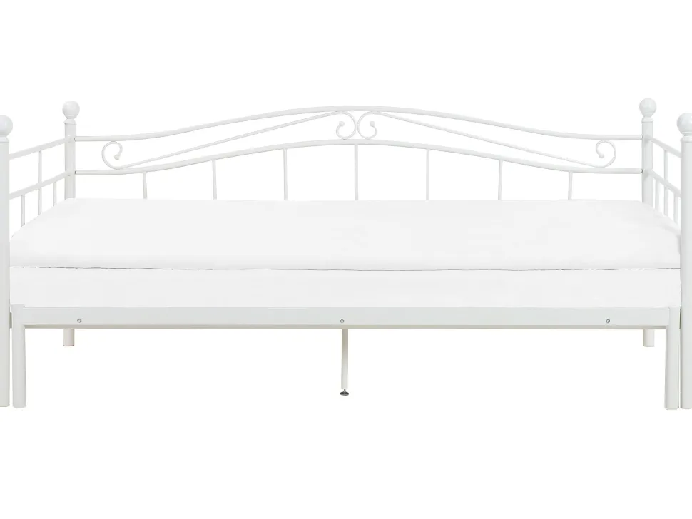 Metallbett Ausziehbar Weis Lattenrost 80 X 200 Cm Tulle
