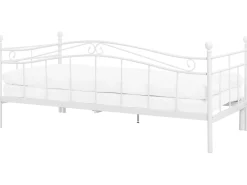 Metallbett Ausziehbar Weis Lattenrost 80 X 200 Cm Tulle