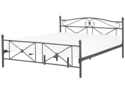 Metallbett Schwarz Lattenrost 140 X 200 Cm Rodez