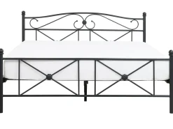 Metallbett Schwarz Lattenrost 140 X 200 Cm Rodez