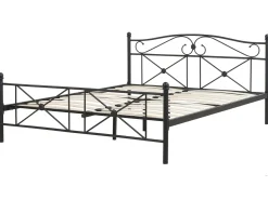 Metallbett Schwarz Lattenrost 140 X 200 Cm Rodez